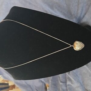 Vintage Sterling Silver etched, 4 picture,  Heart Locket with 18" box chain